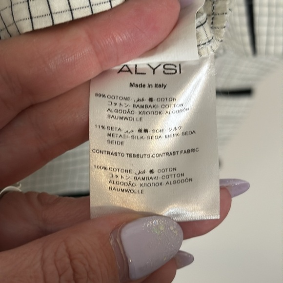 Alysi Crème Cotton/Silk Mini Dress Size 4 - Picture 6 of 7